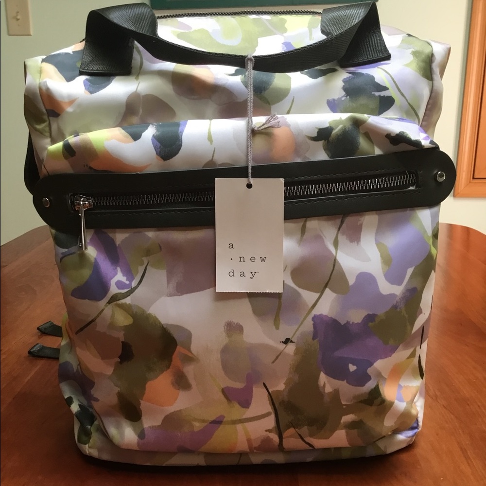 A New Day Floral Backpack, Zip Closure, New w/ Tag
